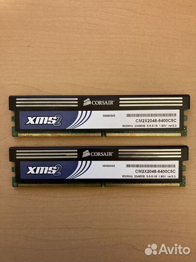 Оперативная память ddr2 (2 x 2гб) Corsair XMS2