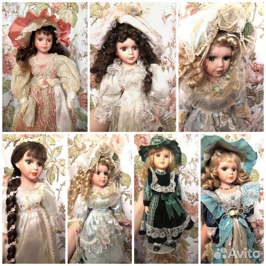 Кукла большая фарфор коллекция 7 шт