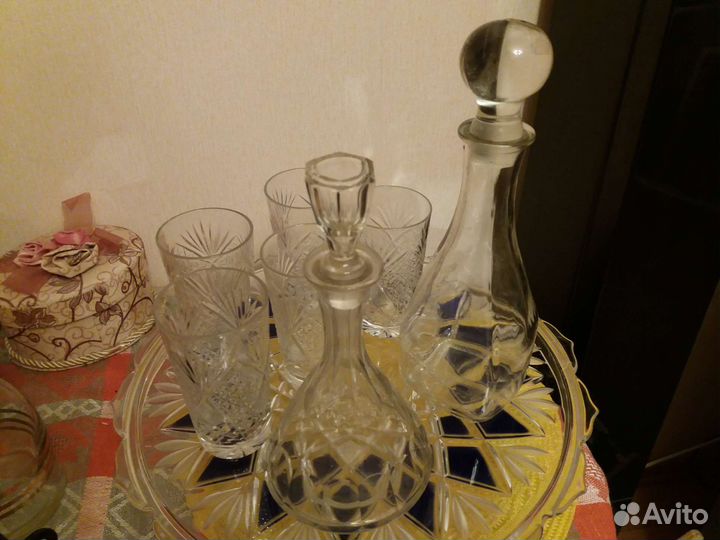 Графин цветное стекло СССР