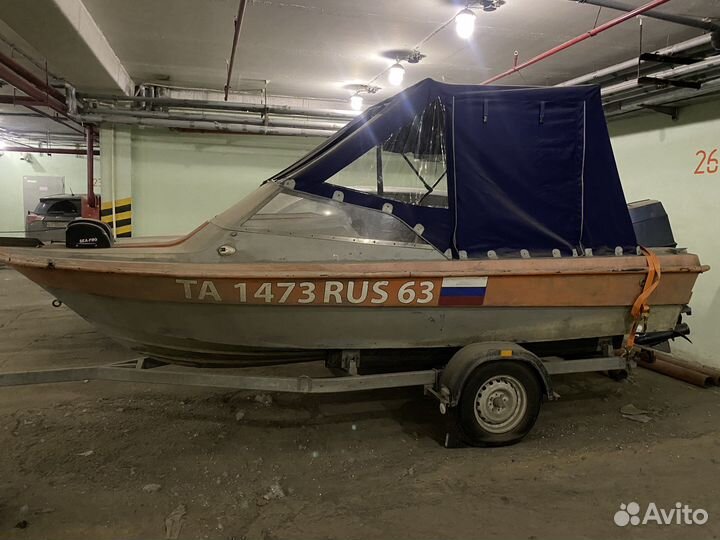 Катер темп с мотором Jonson 70 л.с + прицеп мзса
