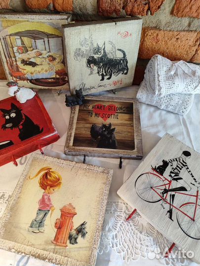 Маленькая ключница вешалка скотч-терьер