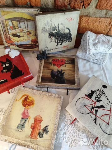 Маленькая ключница вешалка скотч-терьер