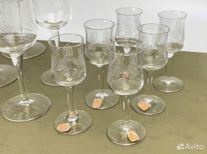 Бокалы на ножке, винтаж, Богемия, Чехословакия