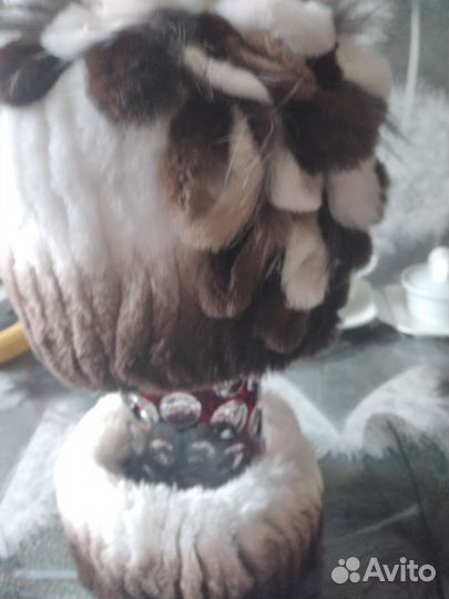 Зимняя шапка с меховой манжеткой