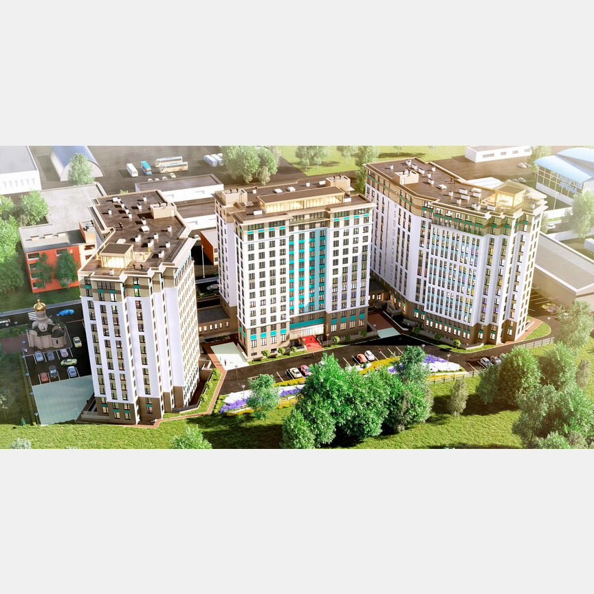1-к. апартаменты, 53,7 м², 13/13 эт.