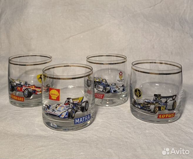 Стаканы гонки, formula 1. Богемское стекло