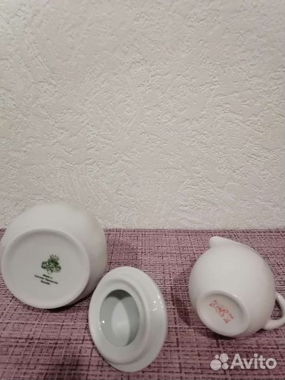 Миниатюрная фарфоровая пара (сахарн+сливочн)