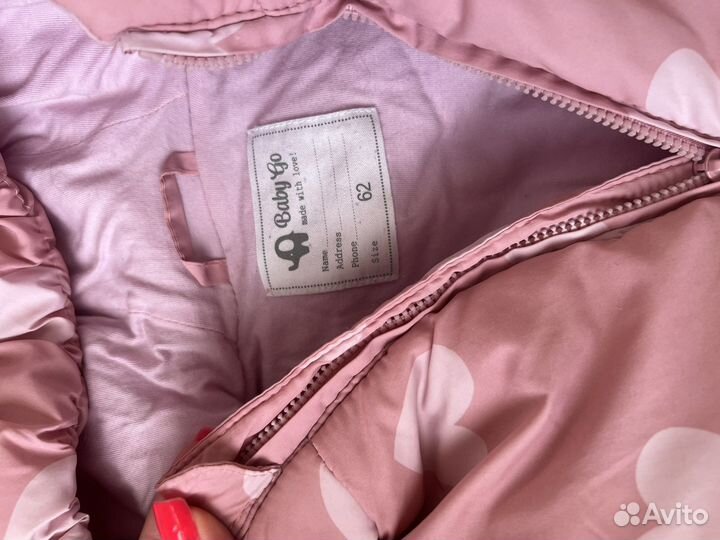 Комбинезон baby GO для девочки 62-68 и шапочка