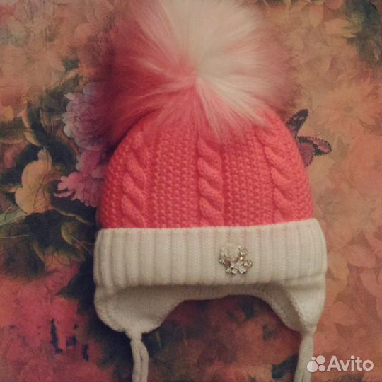 Детская шапка зимняя Новая для новорожденной