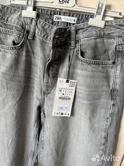 Джинсы zara 36 серые