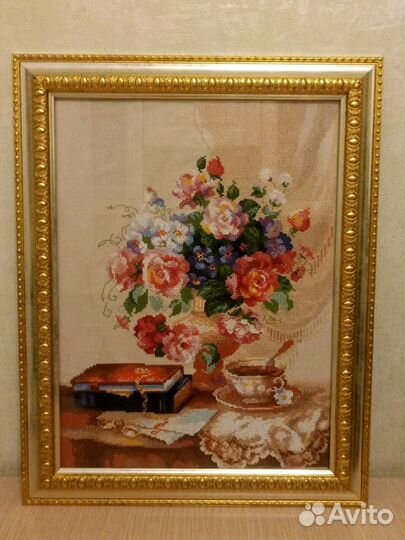 Картина вышивка крестом, ручная работа