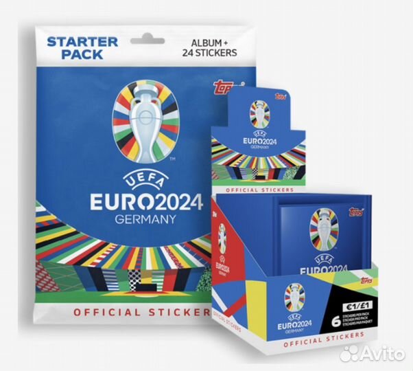 Topps (не Panini) euro 2024 наклейки Чемп Европы