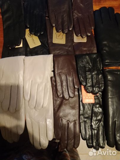 Мужские кожаные перчатки женские