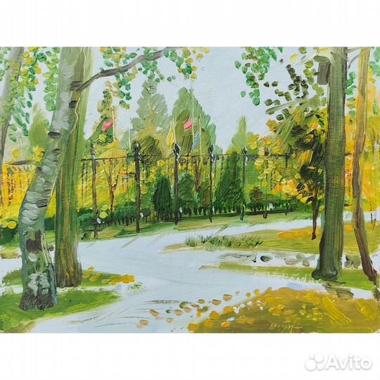 Картина маслом Парк на Вилла Нова 15 на 20 см