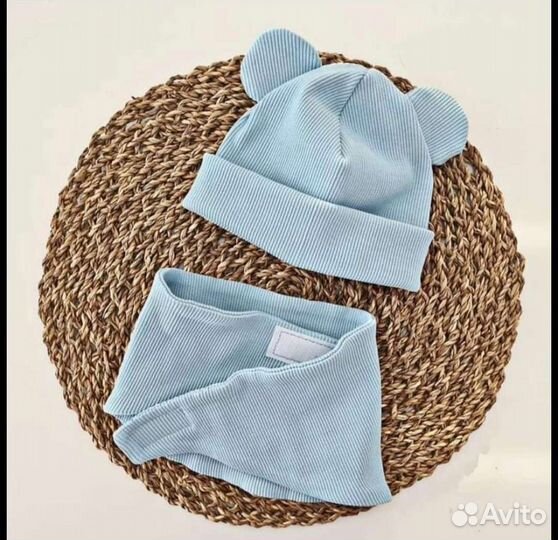 Шапочка и снуд 0-3 месяца