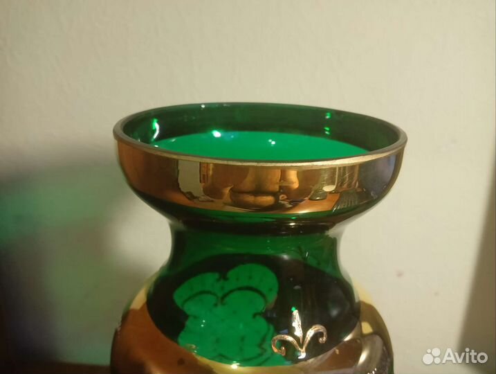 Ваза богемия смальта лепка Чехословакия 32 см