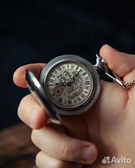 Часы карманные Молния 3602 с хранения, NOS