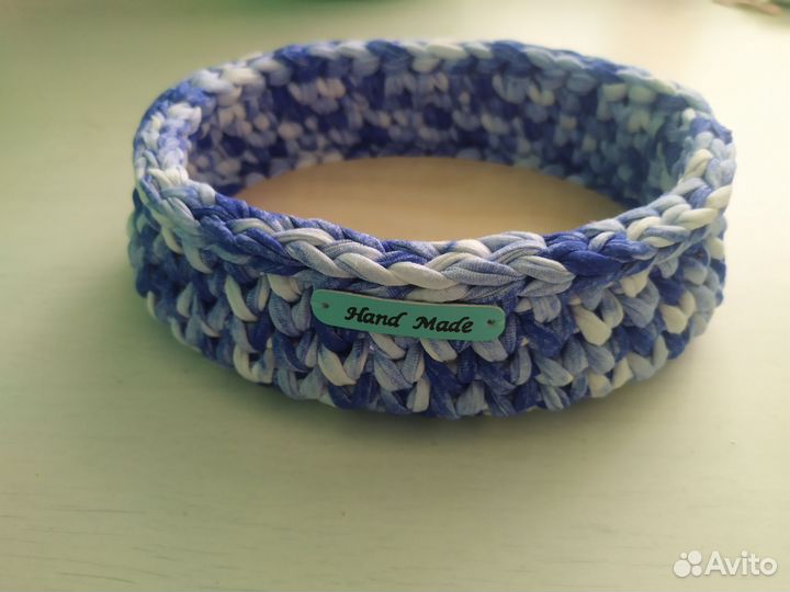 Вязаные корзинки ручной работы