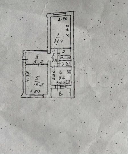 2-к. квартира, 49,9 м², 1/5 эт.