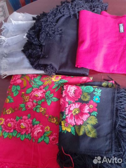 Павловопосадский платок шерсть бу