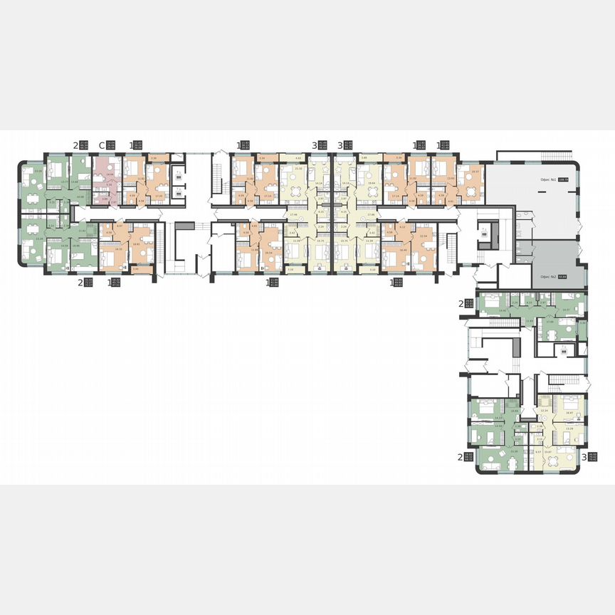 2-к. квартира, 72,3 м², 1/6 эт.