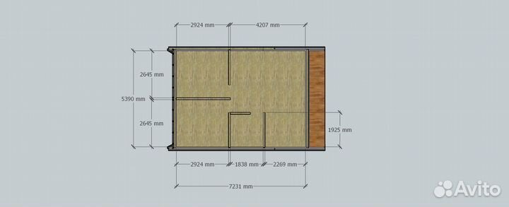 Каркасный дом барнхаус 5,8*8,8м