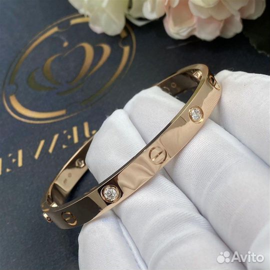 Золотой раслет Cartier Love, 4 бр. 0,51ct