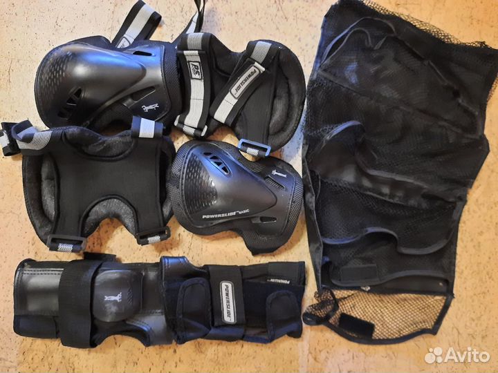 Муж. роликовые коньки + защита