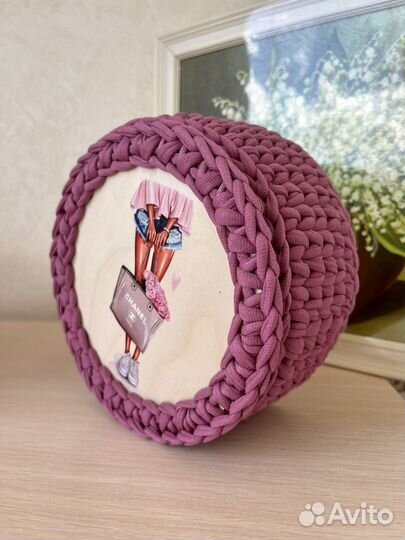 Вязаные корзинки ручной работы