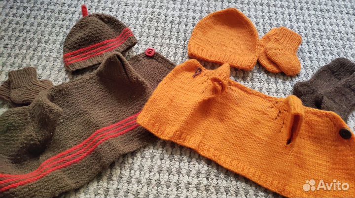 Теплые вещи для новорожденных, двойни