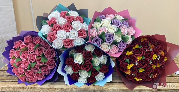 Букеты из мыльных роз