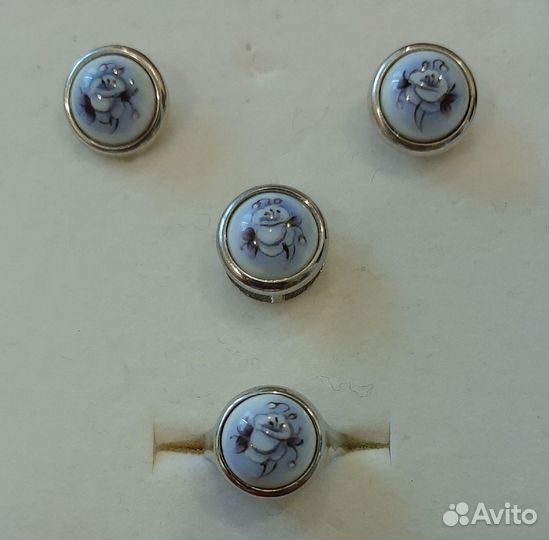 Серебряный комплект Финифть