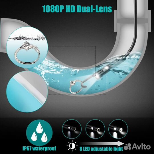 Новый Двухкамерный Эндоскоп с Экраном