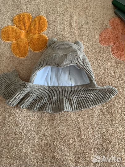 Шапка-шлем для новорожденного малыша зима