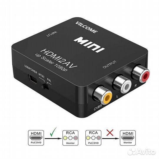Адаптер hdmi to AV 3xRCA тюльпаны (новый)
