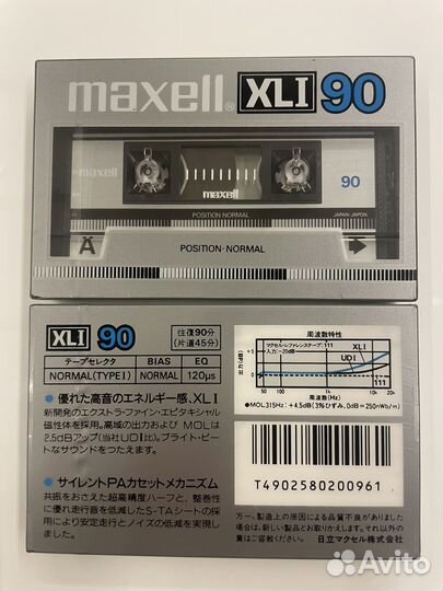 Аудиокассета Maxell XLI 90. Japan. 1985 год