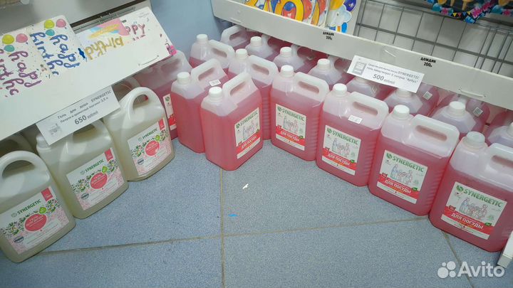 Гель для мытья посуды synergetic арбуз 5л