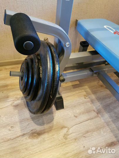 Стойка для штанги, штанга, блины