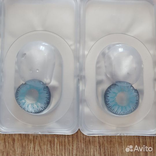 Линзы контактные цветные голубые