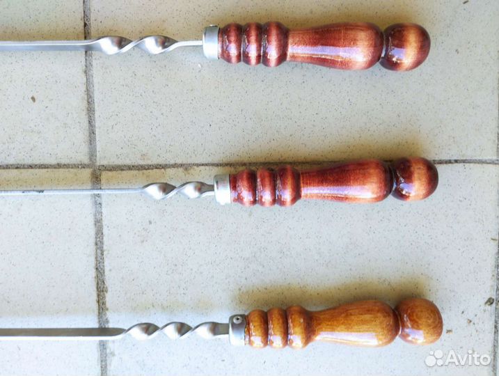 Кочерга из нержавейки с деревянной ручкой