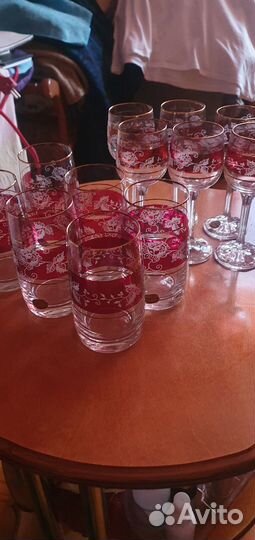 Набор рюмок и стаканов богемское стекло