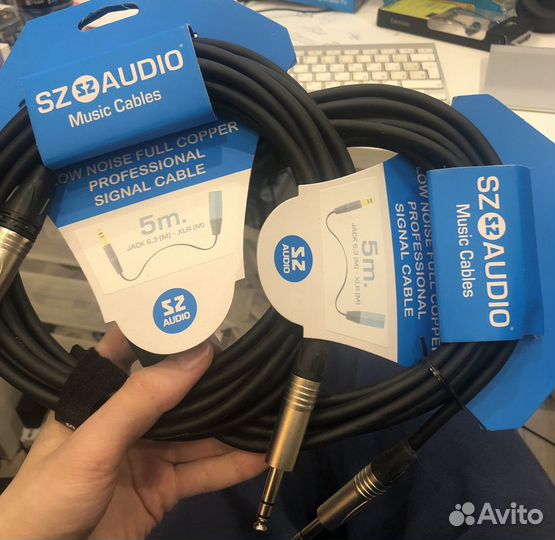Кабель 5м 2шт SZ-Audio Jack 6,3 (m) - XLR (m)