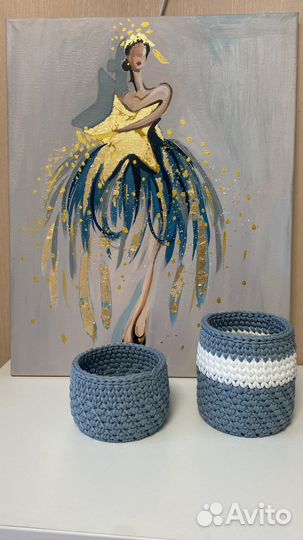 Вязаные корзинки