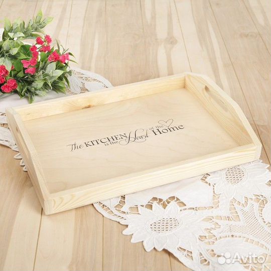 Поднос с декором, 40307,5 см, сосна