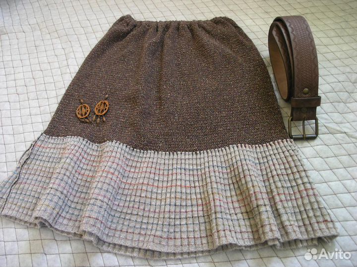 Юбка вязаная с оборкой