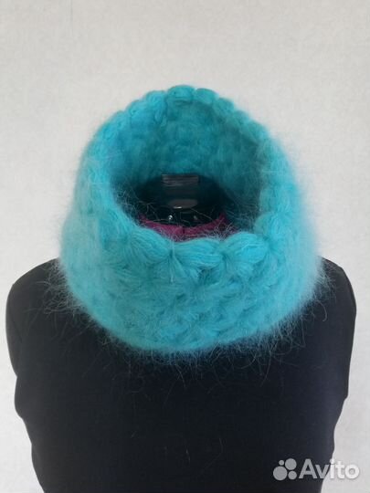 Комплект вязаная шапка и снуд