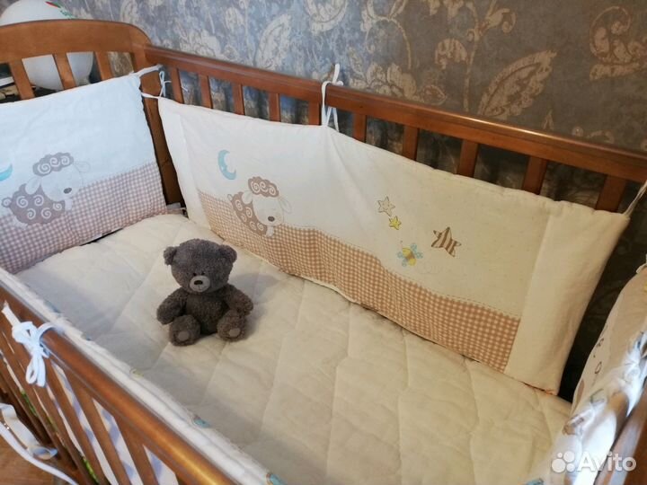 Бортики с одеялом и кроватка 120х60