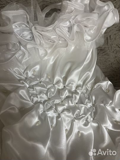 Платье снежная королева, снежинка белое