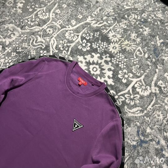 Свитшот Guess мужской с лампасами на флисе