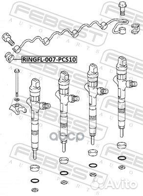 Кольцо уплотнительное форсунки впрыска топлива (10